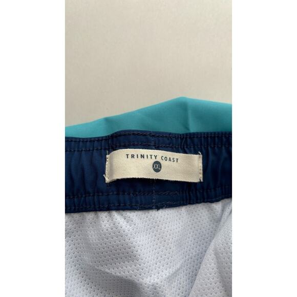 Trinity Coast Mens Blue Colorblock Swim Trunks 9" Drawstring Waist Size 2XL NWT - Picture 9 of 10